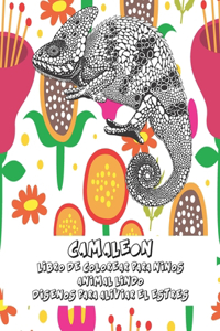 Libro de colorear para niños - Diseños para aliviar el estrés - Animal lindo - Camaleón