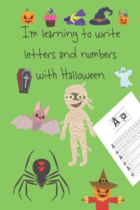 I'm learning to write letters and numbers with Halloween