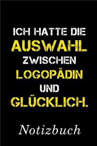 Ich Hatte Die Auswahl Zwischen Logopädin Und Glücklich Notizbuch