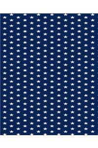 School Composition Book White Stars Blue Background Design Pattern