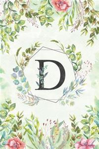 D - Monogrammed Floral Journal