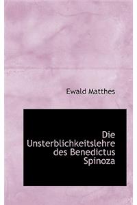 Die Unsterblichkeitslehre Des Benedictus Spinoza