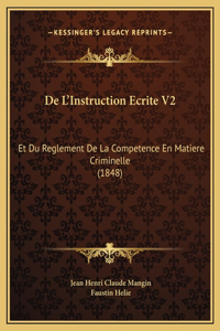 De L'Instruction Ecrite V2