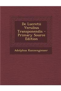 de Lucretii Versibus Transponendis