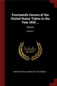 Fourteenth Census of the United States Taken in the Year 1920 ...