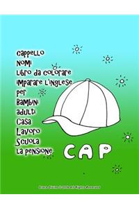cappello nomi libro da colorare imparare l'inglese per Bambini adulti Casa Lavoro Scuola la pensione