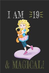 I AM 20 and Magical !! Girl & Cat Notebook