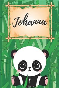 Name Notizbuch Panda / Malbuch / Kritzelbuch / Tagebuch / Journal / Notizheft / DIN A5 / Geschenke Johanna