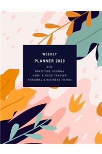Weekly Planner 2020 with Gratitude Journal, Habit & Mood Tracker, Personal & Business TO-DOs