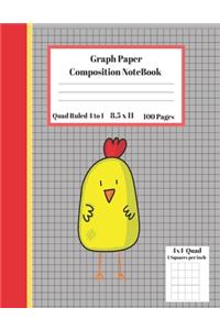 Graph Composition Notebook 4 Squares per inch 4x4 Quad Ruled 4 to 1 / 8.5 x 11 100 Sheets