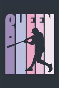 Vintage Baseball Notebook 'Baseball Queen' - Girls Baseball Writing Journal - Baseball Player Gift - Retro Baseball Diary