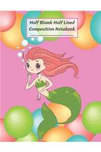 Half Blank Half Lined Composition Notebook