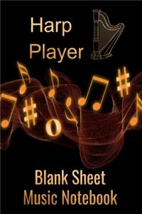 Harp Player Blank Sheet Music Notebook