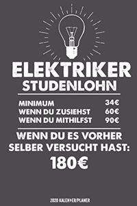Elektriker Stundenlohn Kalender 2020
