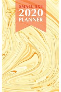 Small 5x8 2020 Planner: Yellow Marble Weekly, Monthly & Yearly Planner Jan 1, 2020 - Dec 31, 2020 A Year at A Glance - Inspirational Quotes - Daily To Do's - Weekly View - 