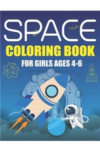 Space Coloring Book for Girls Ages 4-6