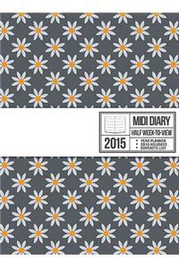 Grey Floral 2015 Fashion MIDI Diary
