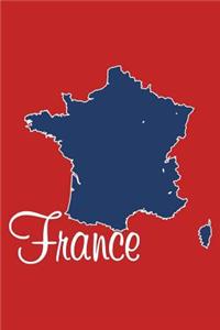 France - National Colors 101 - Red Blue & White - Lined Notebook with Margins - 6X9