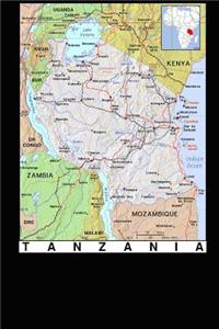 Modern Day Color Map of Tanzania in Africa Journal