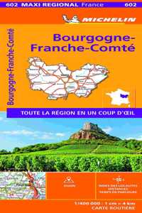 BOURGOGNE-FRANCHE-COMTE, France - Michelin Maxi Regional Map 602