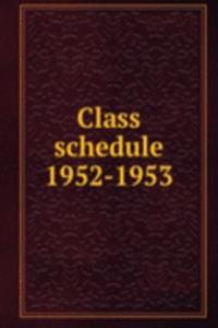 Class schedule