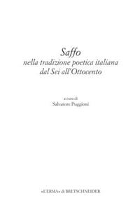 Saffo Nella Tradizione Poetica Italiana Dal SEI All'ottocento