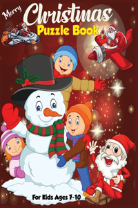 Christmas Puzzle Book For Kids Ages 7-10