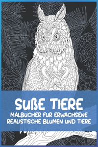 Malbücher für Erwachsene - Realistische Blumen und Tiere - Süße Tiere