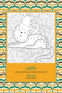 Libri da colorare Mandala per adulti - Grande stampa - Animali - Gatto