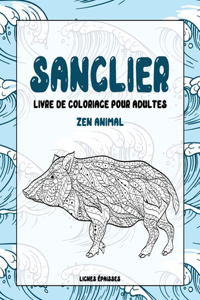 Livre de coloriage pour adultes - Lignes épaisses - Zen Animal - Sanglier