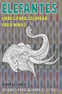 Libros para colorear para niñas - Diseños para aliviar el estrés - Animal lindo - Elefantes