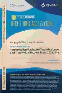 Cnowv2 for Young/Nellen/Raabe/Hoffman/Maloney's South-Western Federal Taxation 2021: Individual Income Taxes, 1 Term Printed Access Card