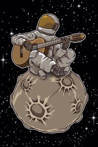 Astronaut Playing Guitar