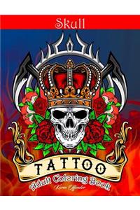 Skull Tattoo Adult Coloring Book