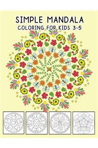 Simple Mandala Coloring For Kids 3-5