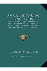 An Answer To Isaac Pennington