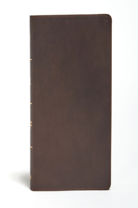 CSB Large Print Ultrathin Reference Bible, Brown Genuine Leather, Black Letter ED Indexed