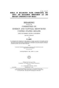 Bureau of Reclamation Water Conservation, Efficiency, and Management Improvement Act and drought conditions in New Mexico