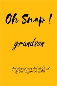Oh Snap! grandson Photographer's PhotoShoot log book & gear checklist