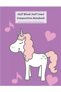 Half Blank Half Lined Composition Notebook