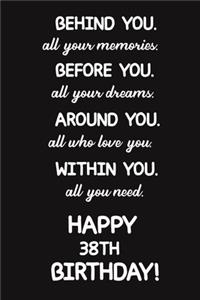 Behind You All Your Memories Before You All Your Dreams Happy 38th Birthday