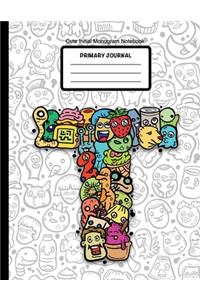Cute Initial Monogram Notebook Primary Journal