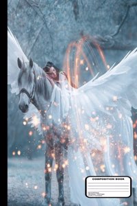 Magical Princess and Flying Unicorn Composition Notebook Dot Grid Paper - 200 Pages / 100 Sheets, 9-3/4