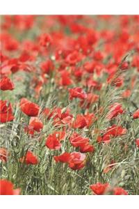 Poppy Notebook large Size 8.5 x 11 Ruled 150 Pages