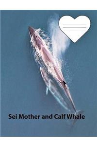 Sei Mother and Calf Whale collegeruledlinepaper Composition Book