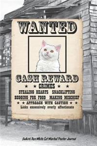 Selkirk Rex White Cat Wanted Poster Journal