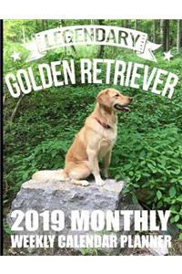 Legendary Golden Retriever 2019 Monthly Weekly Calendar Planner