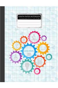 Graph Paper Notebook 1/2 Inch Gray Squares Size 8.5x11 Inches 120 Pages