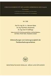 Untersuchungen zum Leistungsvergleich der Feinbearbeitungsverfahren