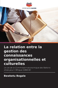 relation entre la gestion des connaissances organisationnelles et culturelles